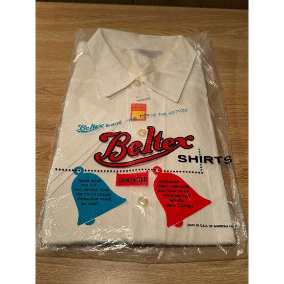 Vintage NWT Beltex Workwear Sanforized Collared Shirt Large‎ 16 1/2 USA - Picture 1 of 8